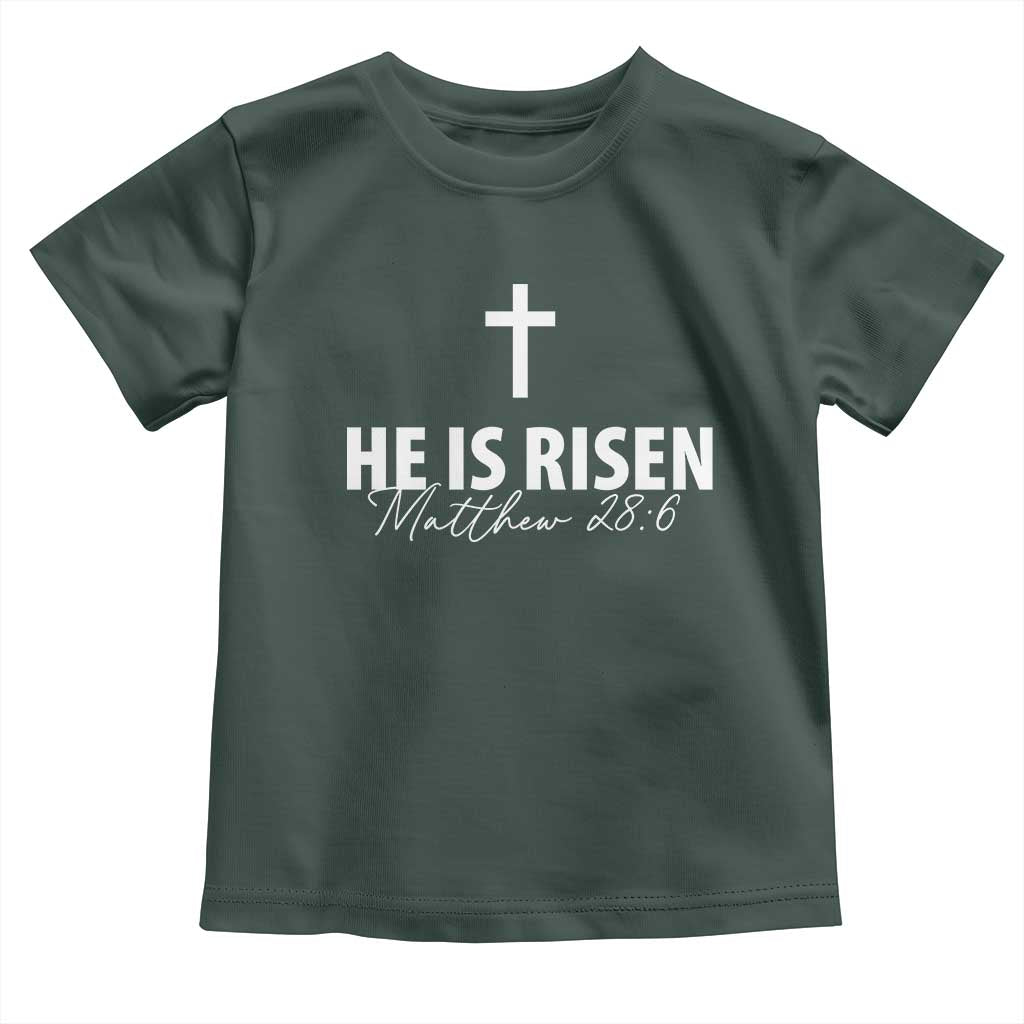 He Is Risen Toddler T Shirt Cross Christian Minimal Religious Easter Day