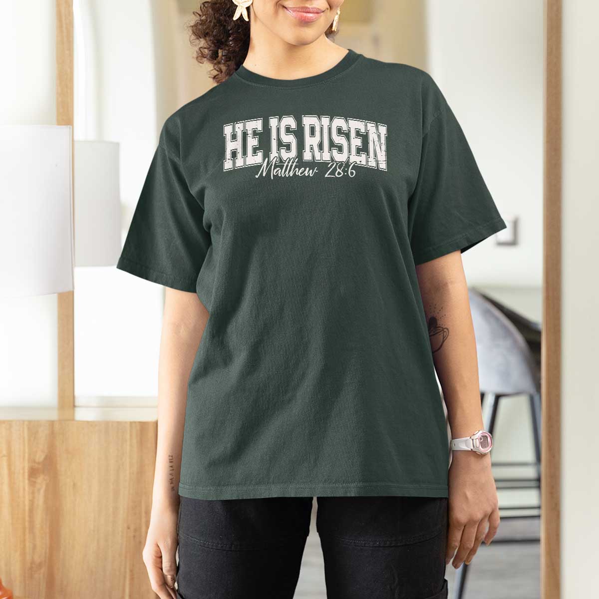 He Is Risen T Shirt For Women Easter Day Christian Jesus Religious Gift