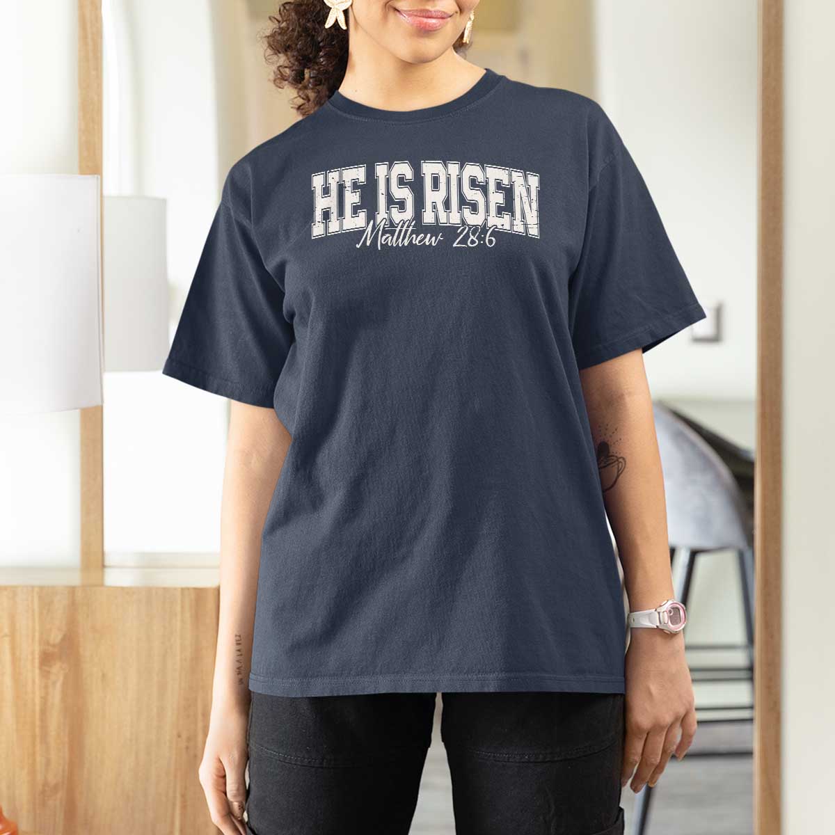 He Is Risen T Shirt For Women Easter Day Christian Jesus Religious Gift