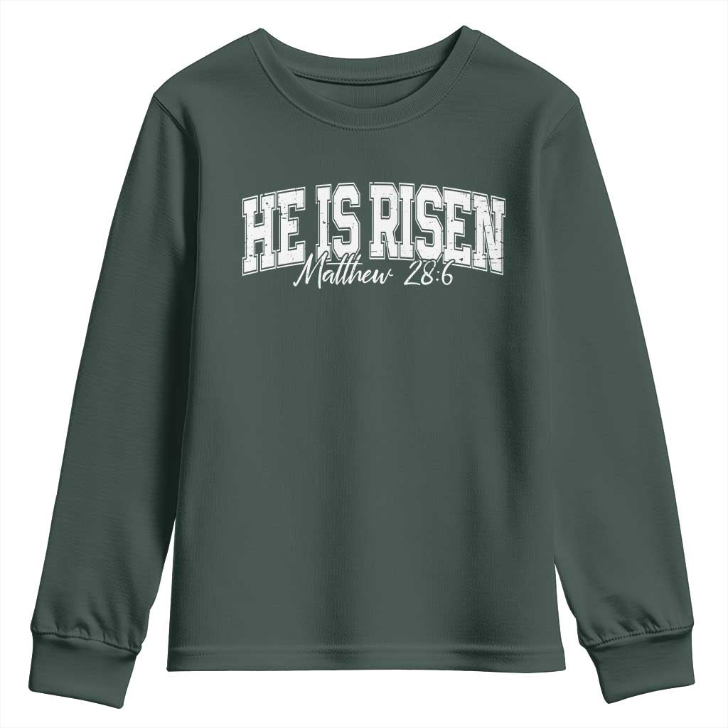 He Is Risen Youth Sweatshirt Easter Day Christian Jesus Religious Gift