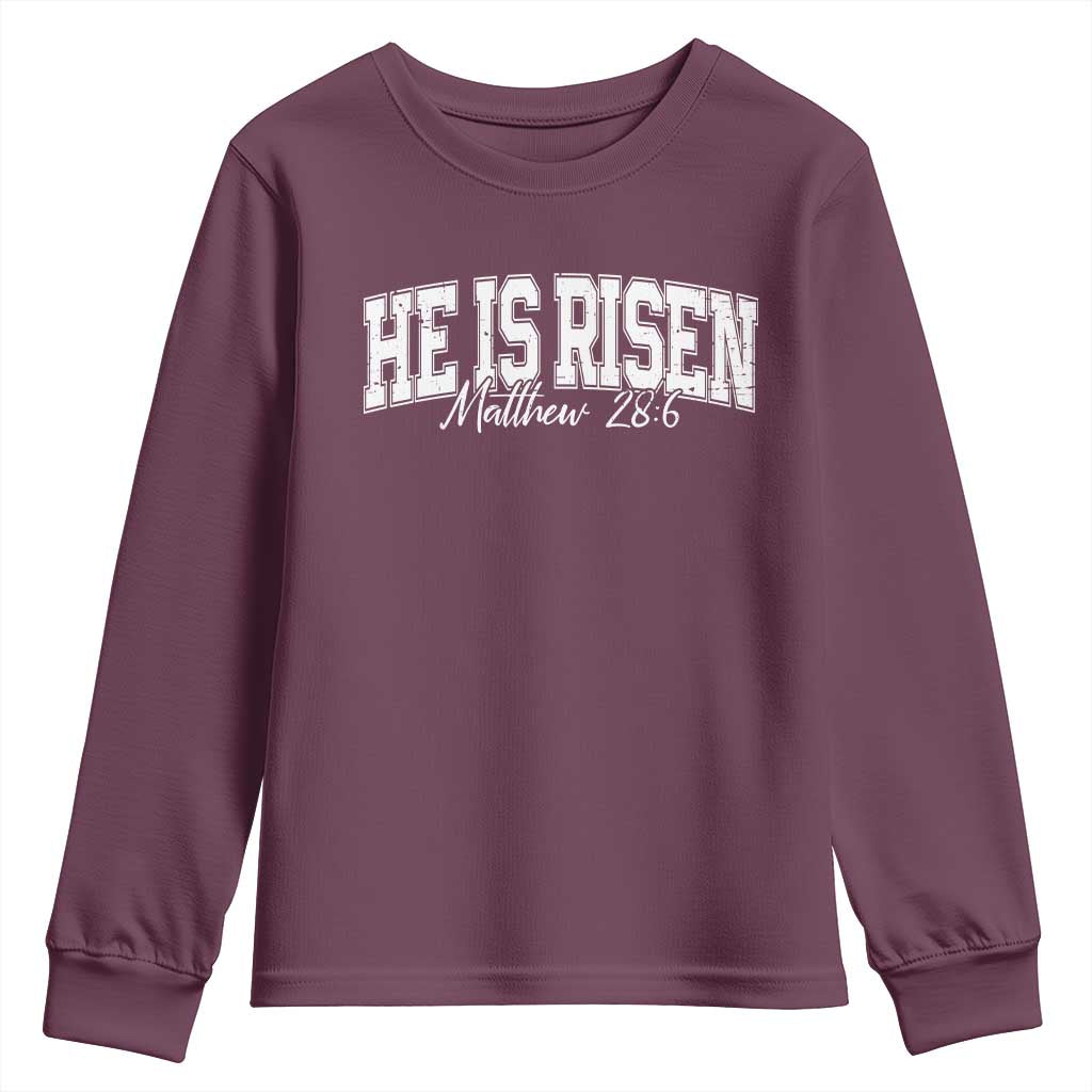 He Is Risen Youth Sweatshirt Easter Day Christian Jesus Religious Gift