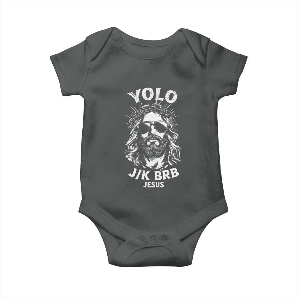 Yolo Jk BRB Jesus Baby Onesie Funny Easter Ressurection Christians - Wonder Print Shop