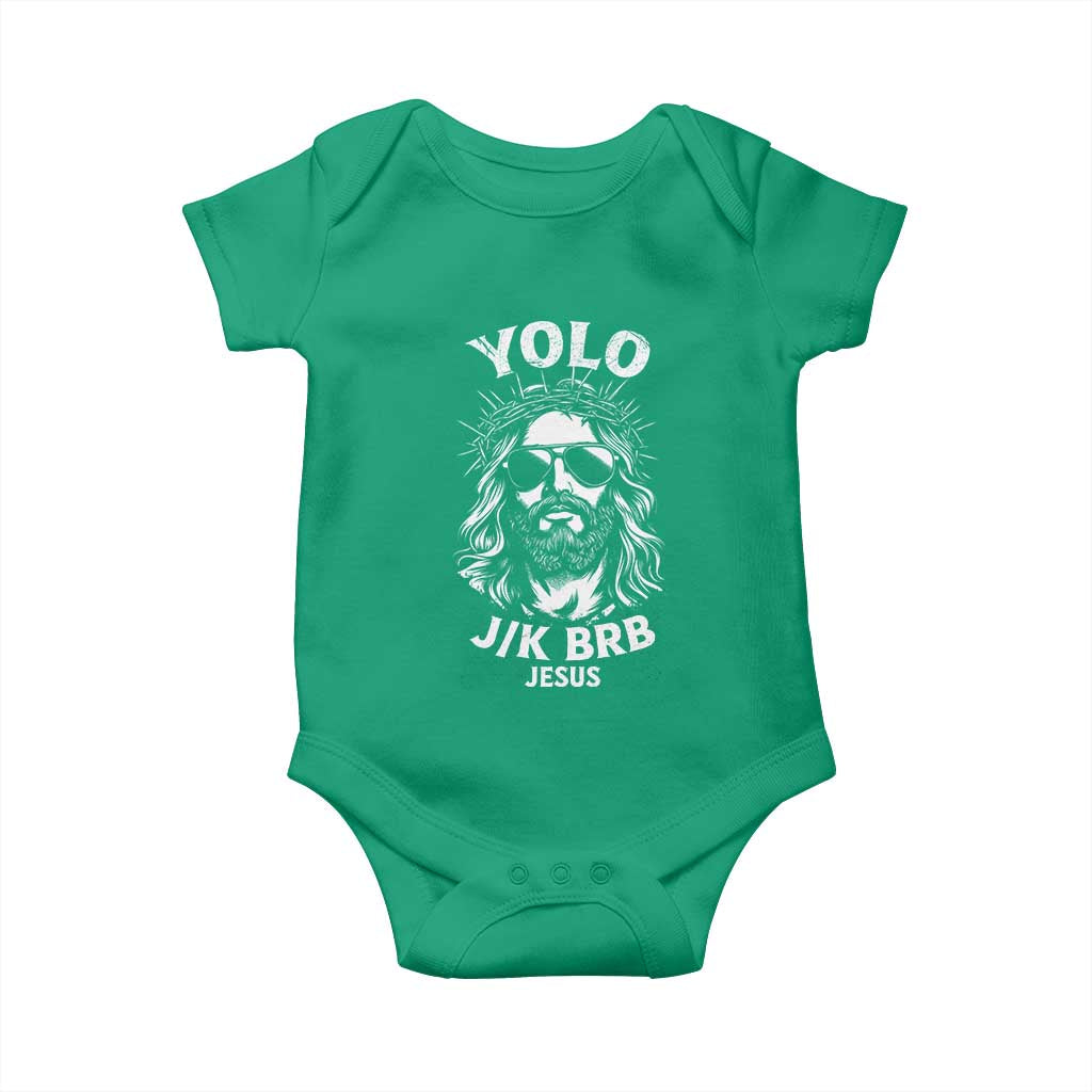 Yolo Jk BRB Jesus Baby Onesie Funny Easter Ressurection Christians - Wonder Print Shop