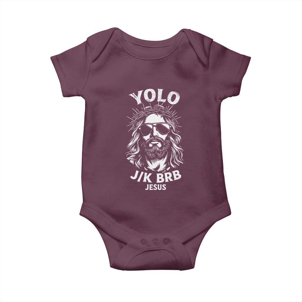 Yolo Jk BRB Jesus Baby Onesie Funny Easter Ressurection Christians - Wonder Print Shop