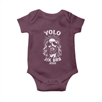Yolo Jk BRB Jesus Baby Onesie Funny Easter Ressurection Christians - Wonder Print Shop