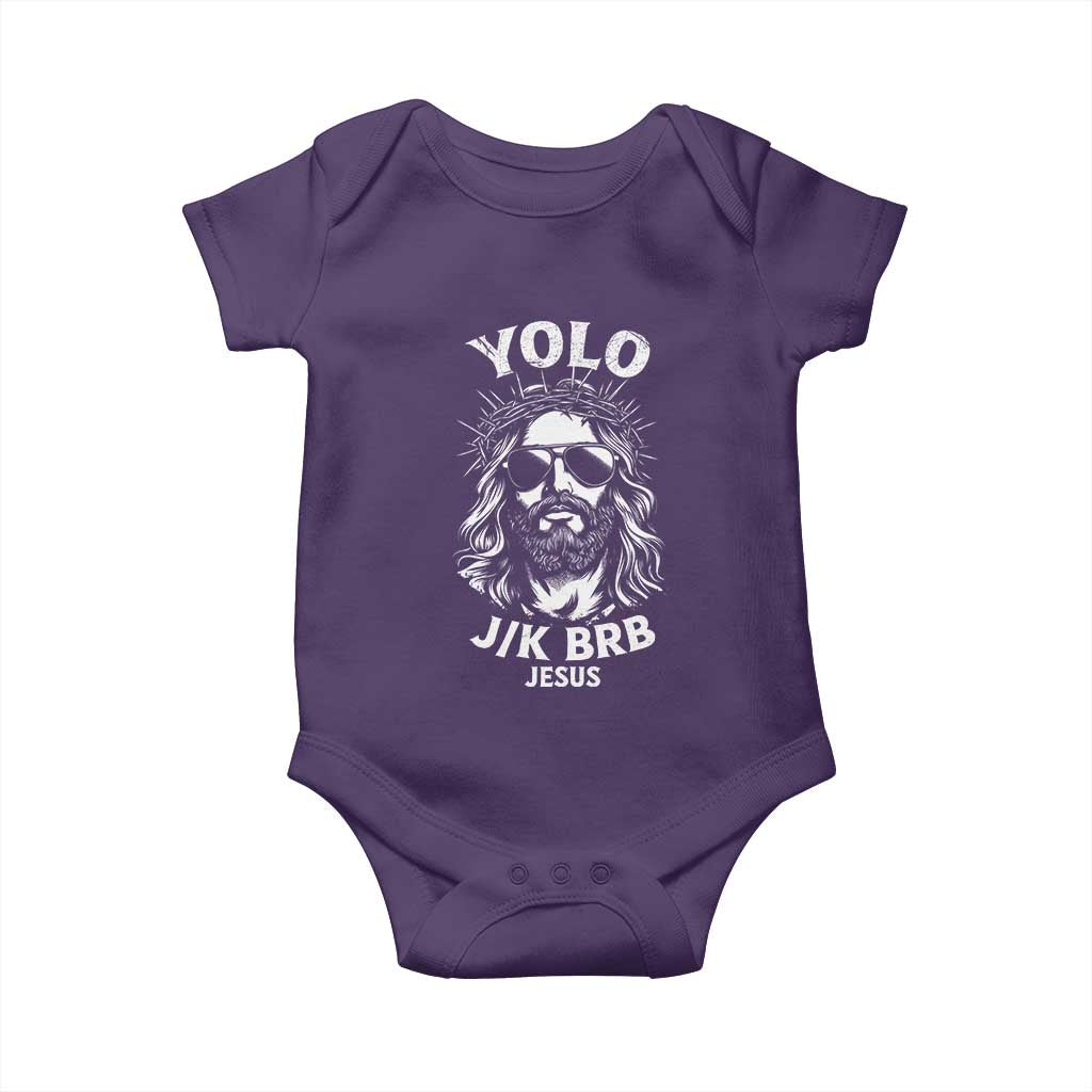 Yolo Jk BRB Jesus Baby Onesie Funny Easter Ressurection Christians - Wonder Print Shop