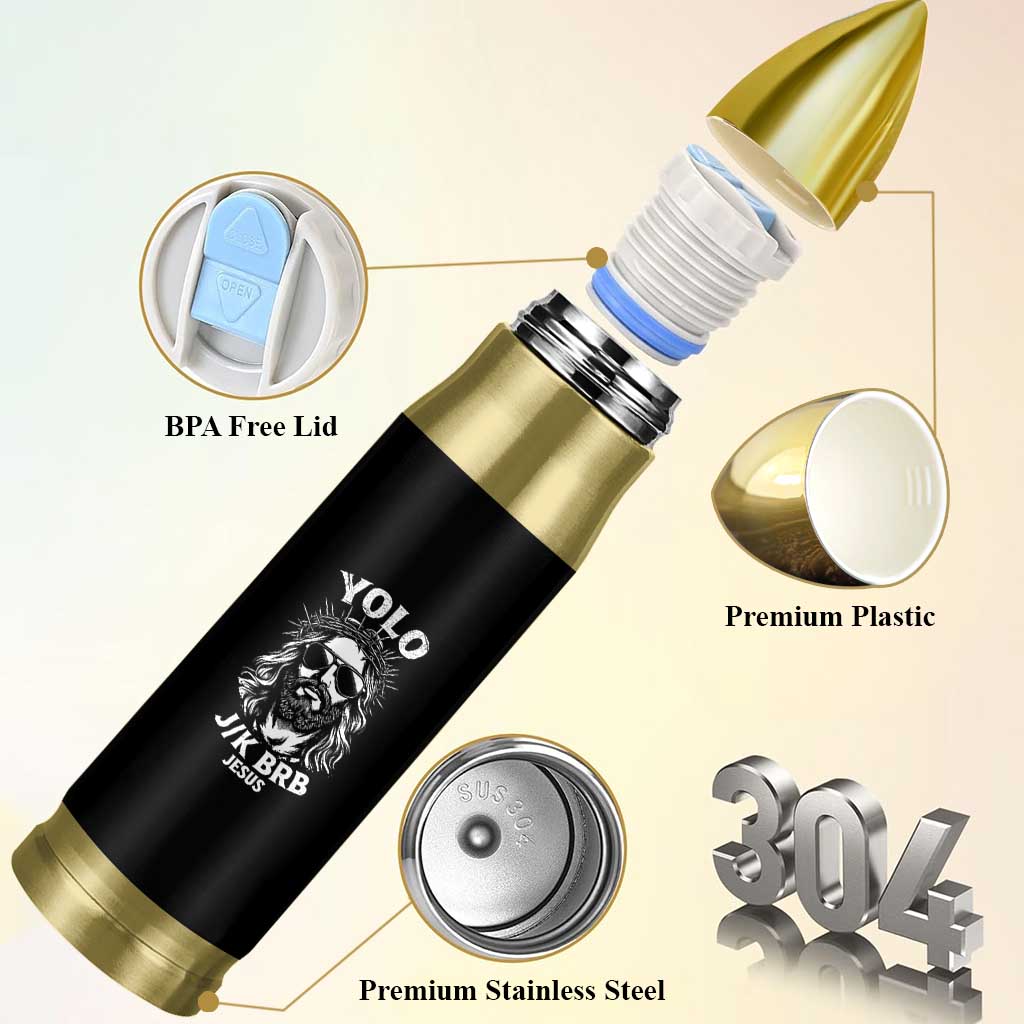 Yolo Jk BRB Jesus Bullet Tumbler Funny Easter Ressurection Christians - Wonder Print Shop