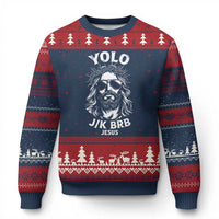 Yolo Jk BRB Jesus Ugly Christmas Sweater Funny Easter Ressurection Christians - Wonder Print Shop