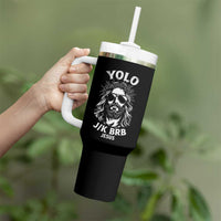 Yolo Jk BRB Jesus Tumbler With Handle Funny Easter Ressurection Christians - Wonder Print Shop