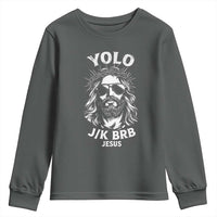 Yolo Jk BRB Jesus Youth Sweatshirt Funny Easter Ressurection Christians - Wonder Print Shop