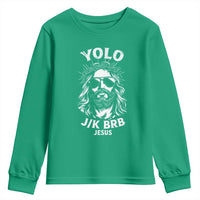 Yolo Jk BRB Jesus Youth Sweatshirt Funny Easter Ressurection Christians - Wonder Print Shop