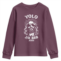 Yolo Jk BRB Jesus Youth Sweatshirt Funny Easter Ressurection Christians - Wonder Print Shop