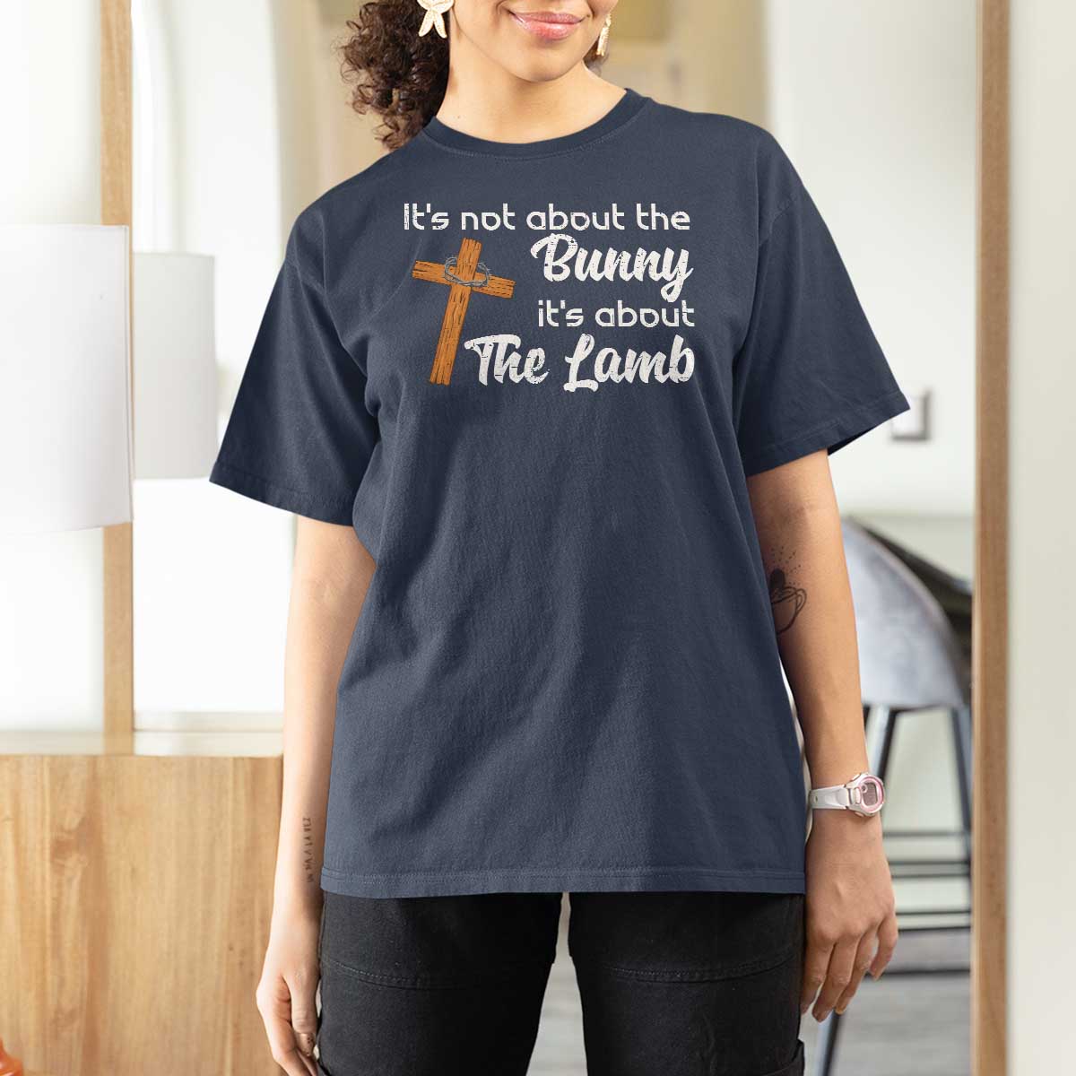Easter Religious T Shirt For Women It's Not About The Bunny It's About The Lamb