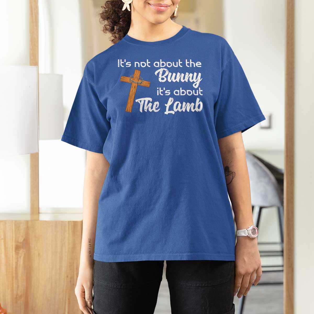 Easter Religious T Shirt For Women It's Not About The Bunny It's About The Lamb