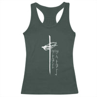 Easter Cross Racerback Tank Top Its Not About The Bunny About Lamb