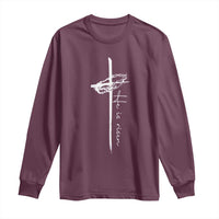 Easter Cross He Is Risen Jesus Christian Long Sleeve Shirt
