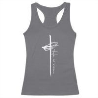 Easter Cross He Is Risen Jesus Christian Racerback Tank Top