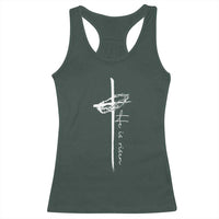 Easter Cross He Is Risen Jesus Christian Racerback Tank Top