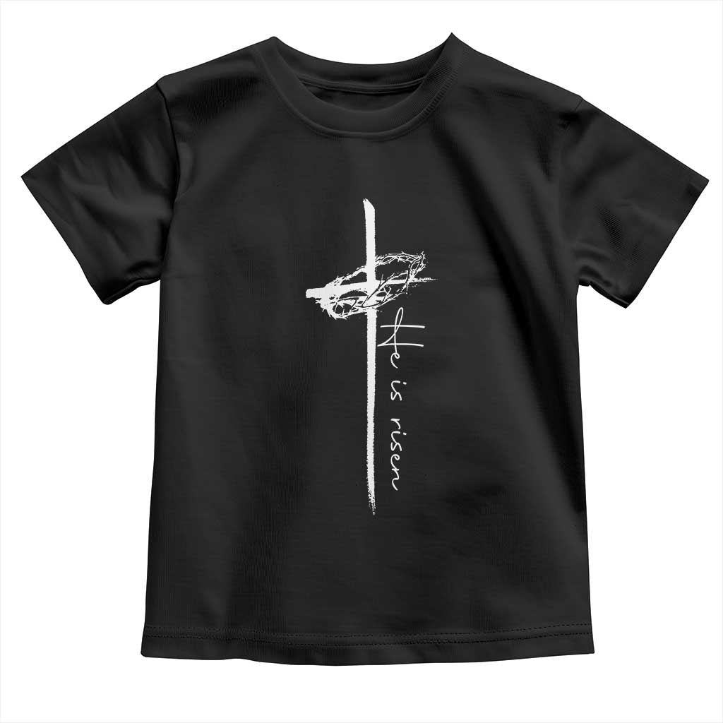 Easter Cross He Is Risen Jesus Christian Toddler T Shirt