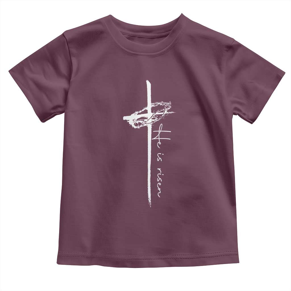 Easter Cross He Is Risen Jesus Christian Toddler T Shirt