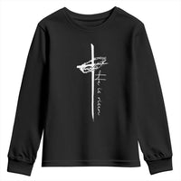 Easter Cross He Is Risen Jesus Christian Youth Sweatshirt