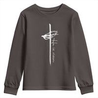 Easter Cross He Is Risen Jesus Christian Youth Sweatshirt