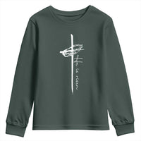 Easter Cross He Is Risen Jesus Christian Youth Sweatshirt