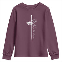 Easter Cross He Is Risen Jesus Christian Youth Sweatshirt