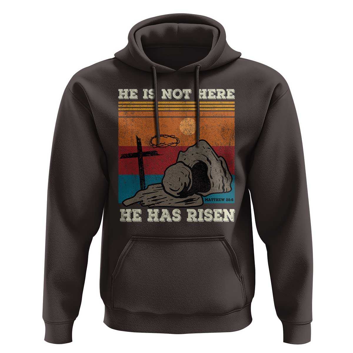 Jesus He is Risen Hoodie Matthew 28:6 Vintage Christian Easter