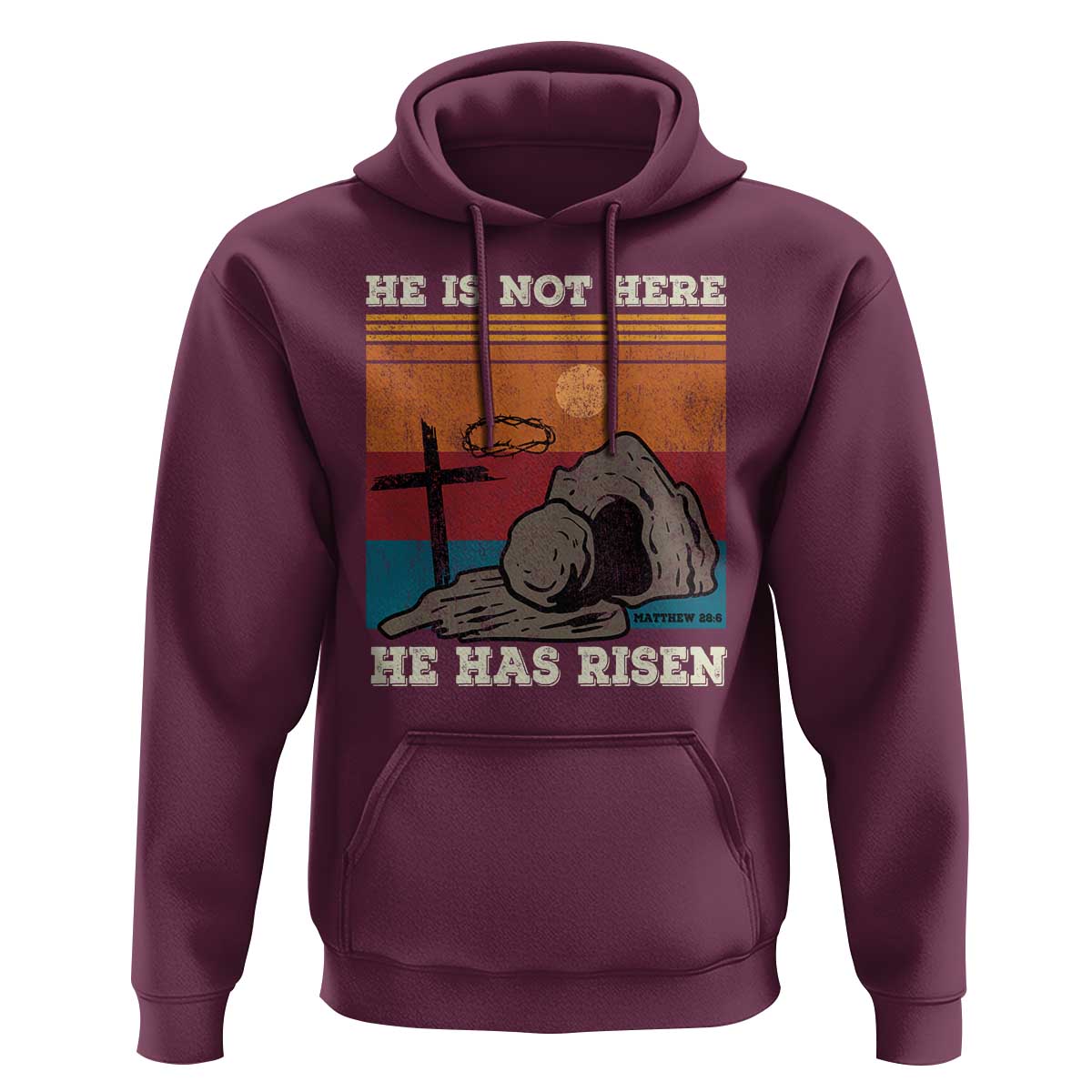 Jesus He is Risen Hoodie Matthew 28:6 Vintage Christian Easter