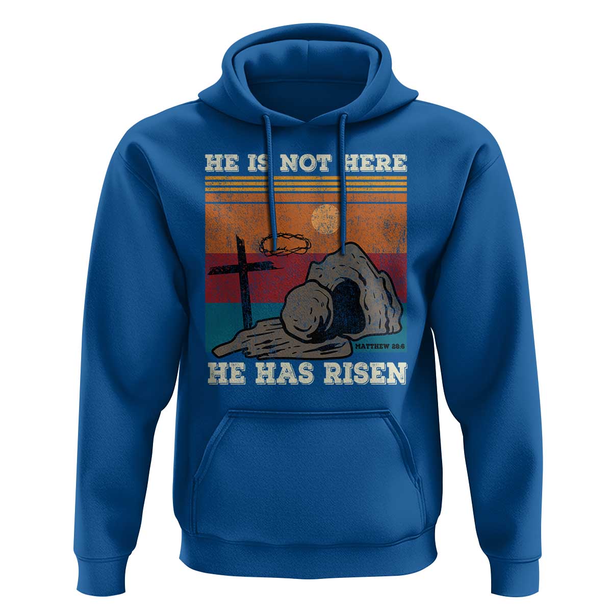 Jesus He is Risen Hoodie Matthew 28:6 Vintage Christian Easter