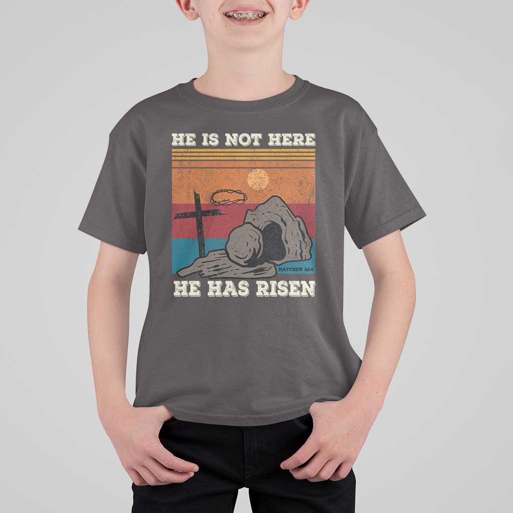 Jesus He is Risen T Shirt For Kid Matthew 28:6 Vintage Christian Easter
