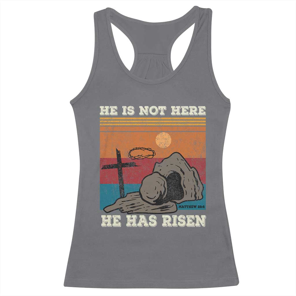 Jesus He is Risen Racerback Tank Top Matthew 28:6 Vintage Christian Easter