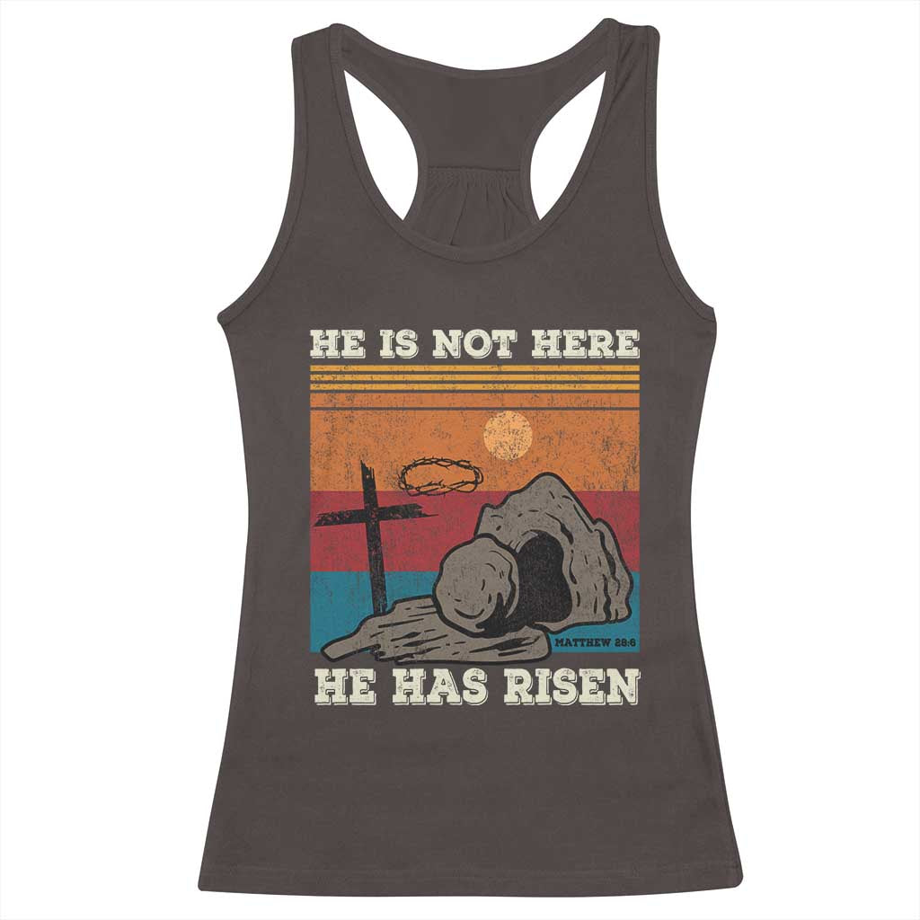 Jesus He is Risen Racerback Tank Top Matthew 28:6 Vintage Christian Easter