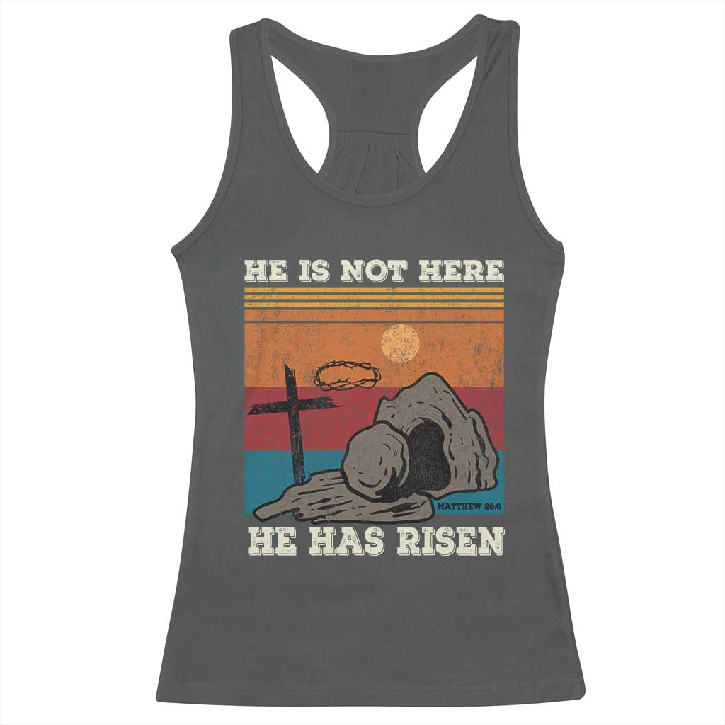 Jesus He is Risen Racerback Tank Top Matthew 28:6 Vintage Christian Easter