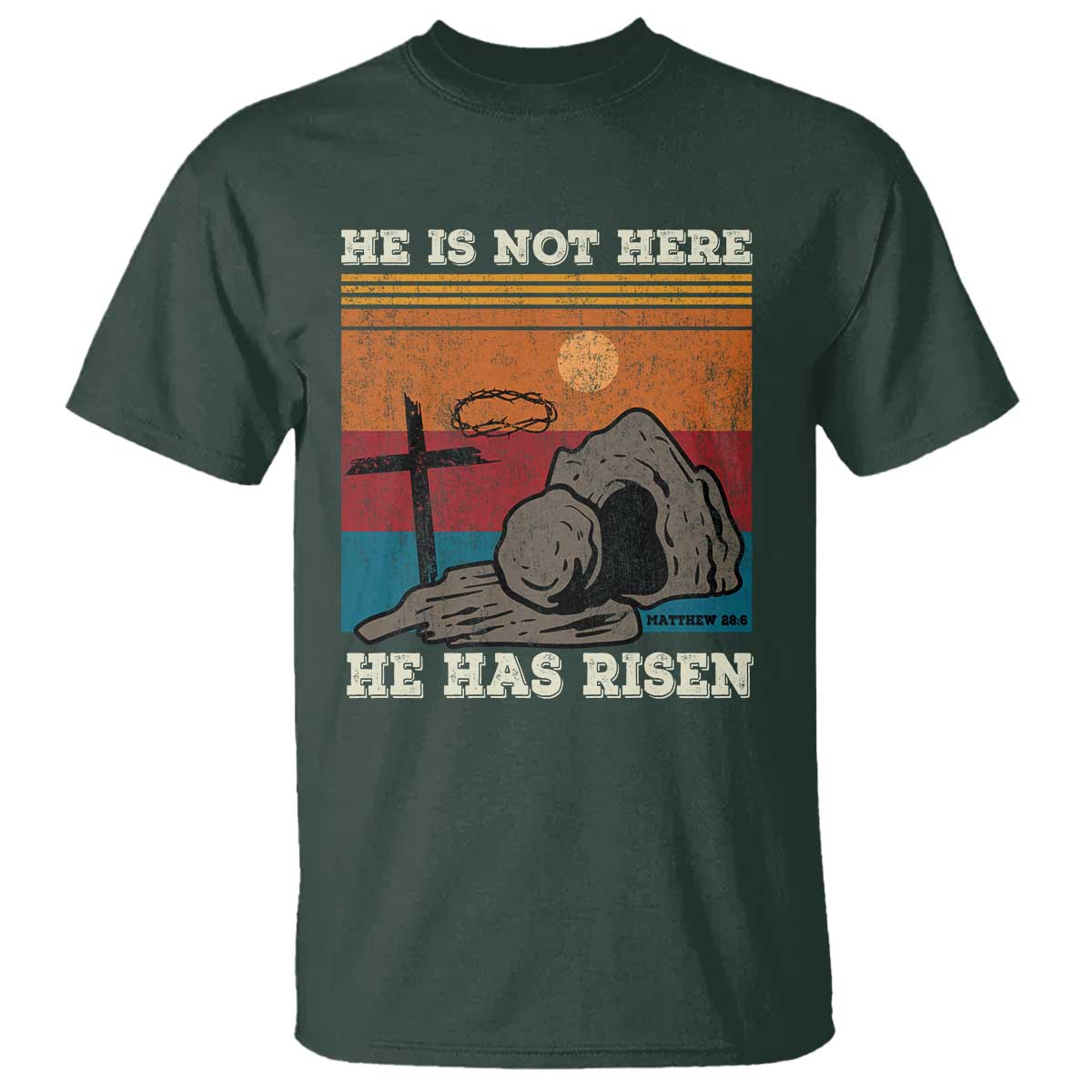 Jesus He is Risen T Shirt Matthew 28:6 Vintage Christian Easter