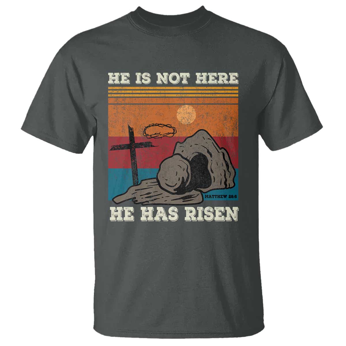Jesus He is Risen T Shirt Matthew 28:6 Vintage Christian Easter