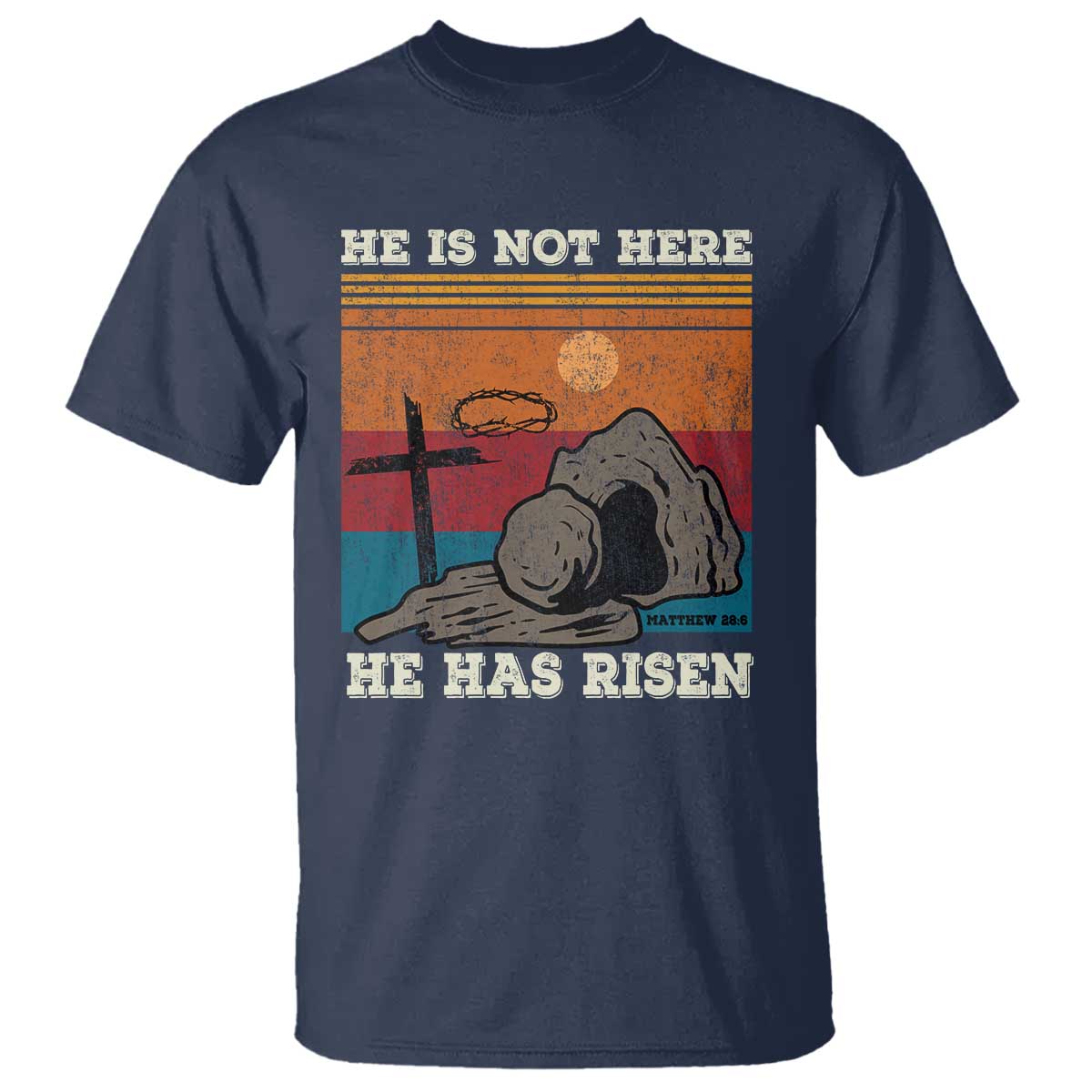 Jesus He is Risen T Shirt Matthew 28:6 Vintage Christian Easter