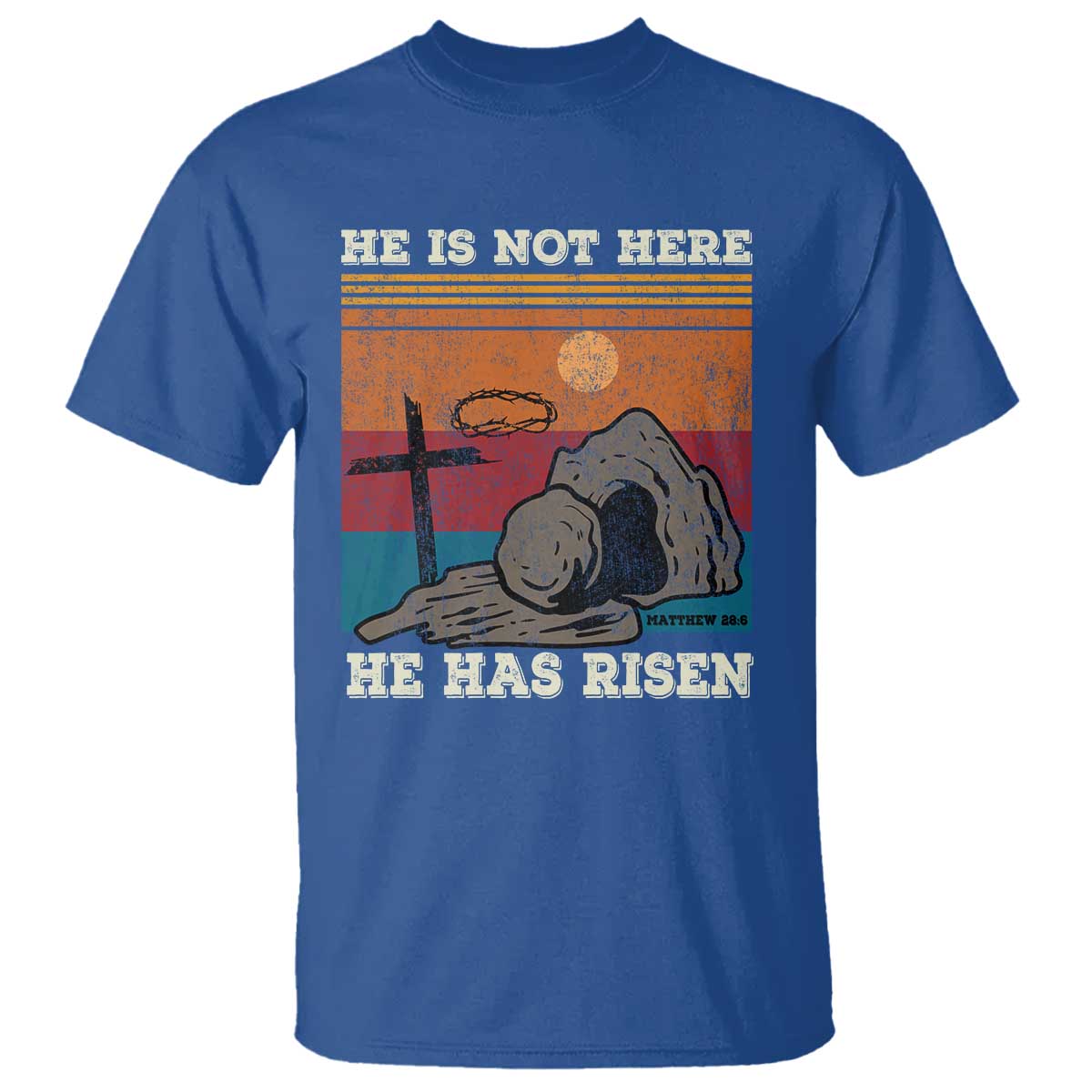 Jesus He is Risen T Shirt Matthew 28:6 Vintage Christian Easter