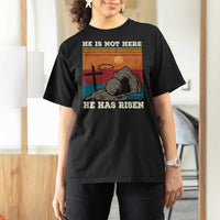 Jesus He is Risen T Shirt For Women Matthew 28:6 Vintage Christian Easter