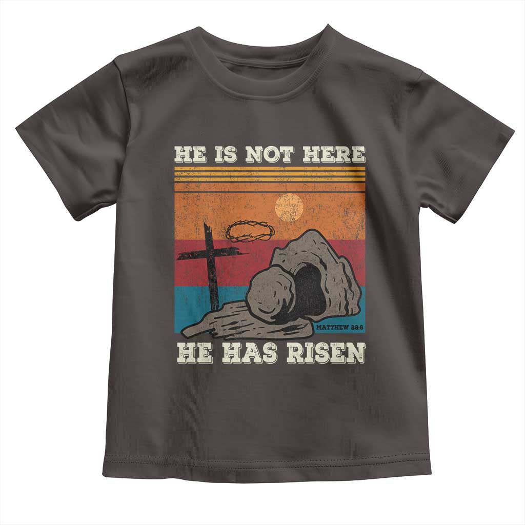 Jesus He is Risen Toddler T Shirt Matthew 28:6 Vintage Christian Easter