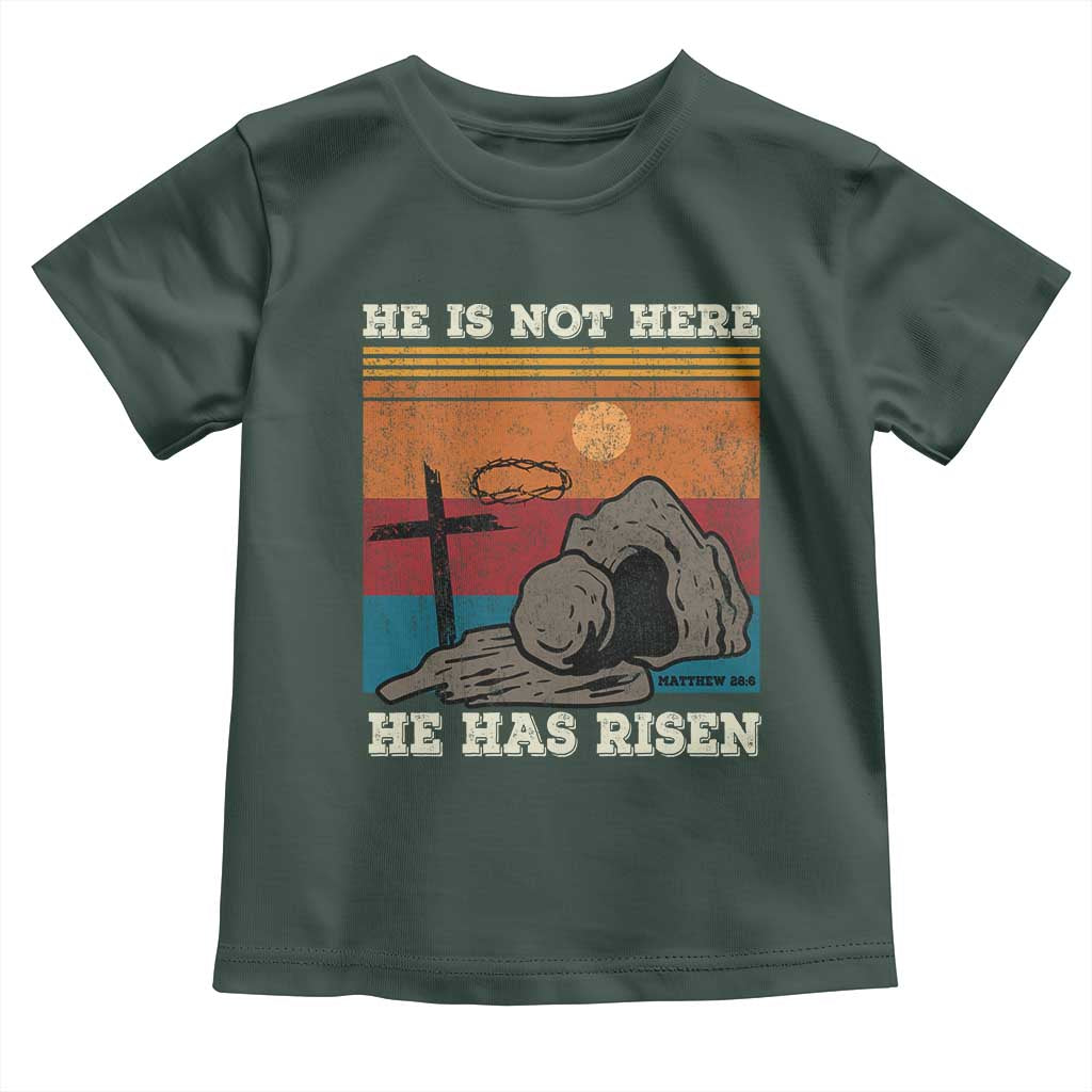 Jesus He is Risen Toddler T Shirt Matthew 28:6 Vintage Christian Easter