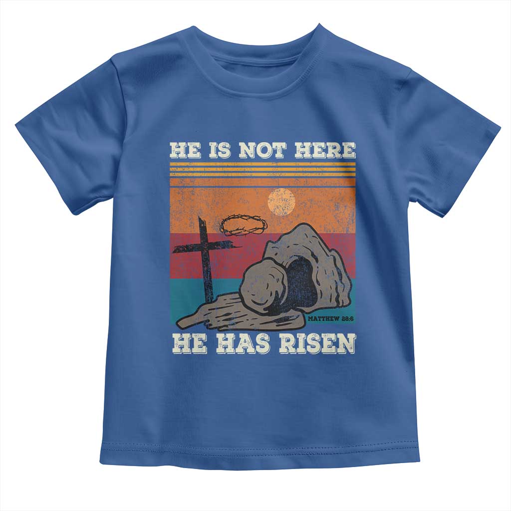 Jesus He is Risen Toddler T Shirt Matthew 28:6 Vintage Christian Easter