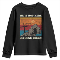 Jesus He is Risen Youth Sweatshirt Matthew 28:6 Vintage Christian Easter