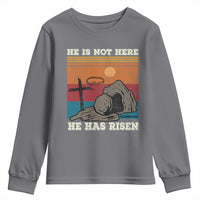 Jesus He is Risen Youth Sweatshirt Matthew 28:6 Vintage Christian Easter