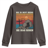 Jesus He is Risen Youth Sweatshirt Matthew 28:6 Vintage Christian Easter
