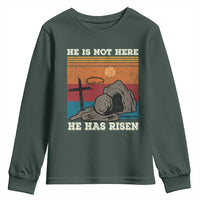 Jesus He is Risen Youth Sweatshirt Matthew 28:6 Vintage Christian Easter
