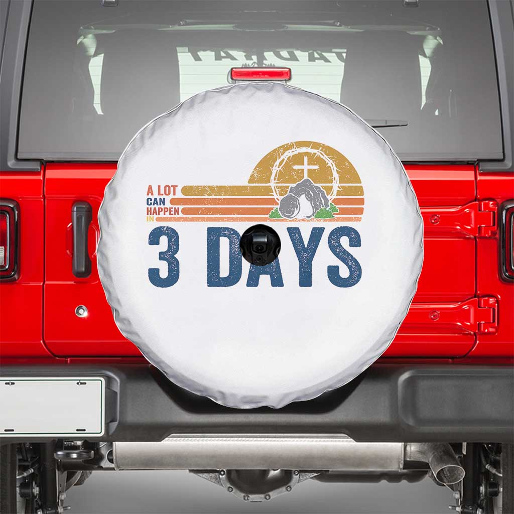 Easter A Lot Can Happen in 3 Days Spare Tire Cover Retro Religious Easter Christian - Wonder Print Shop