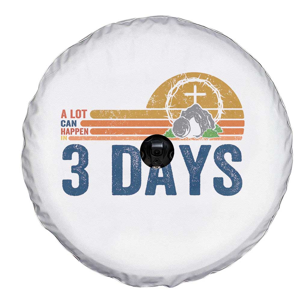 Easter A Lot Can Happen in 3 Days Spare Tire Cover Retro Religious Easter Christian - Wonder Print Shop