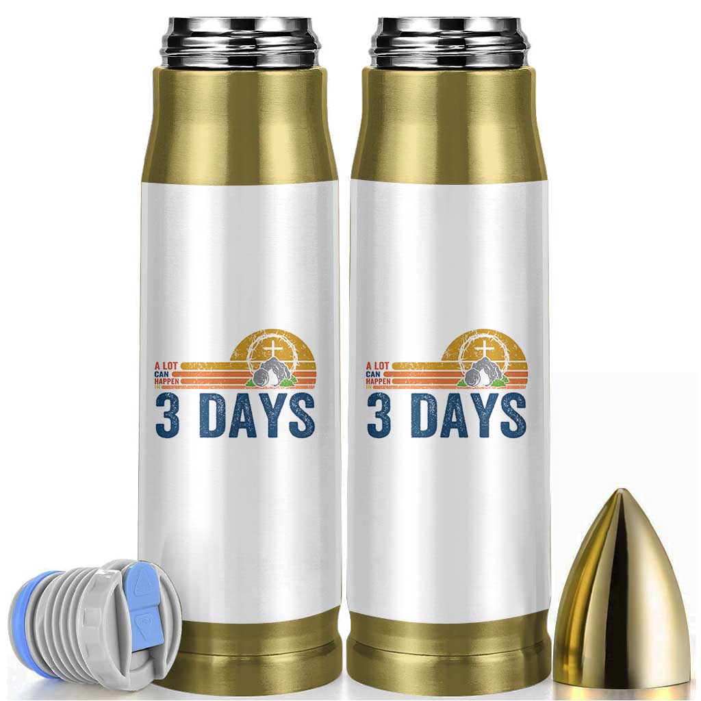 Easter A Lot Can Happen in 3 Days Bullet Tumbler Retro Religious Easter Christian - Wonder Print Shop